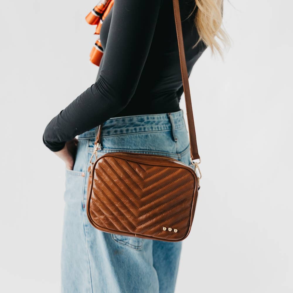 Coco Quilted Crossbody Bag: Mocha