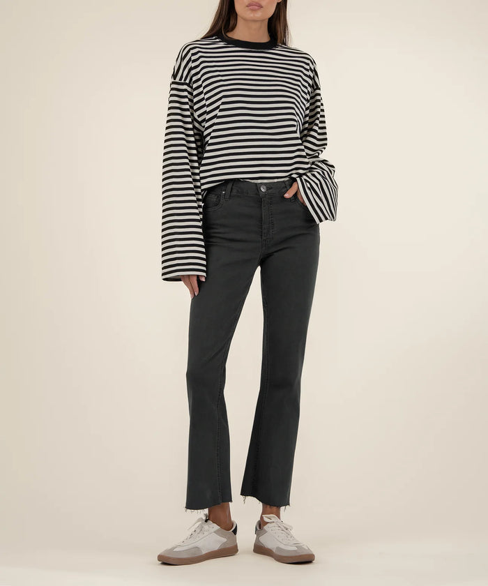 Kelsey Mid Rise Ankle Flare- Pewter