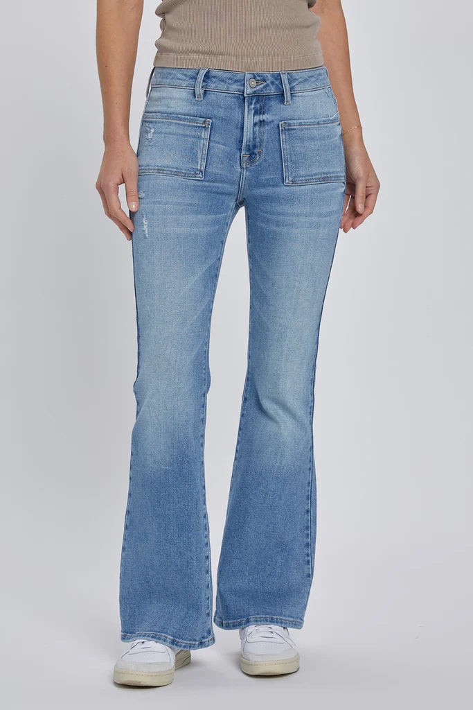 Happi Mid Rise Flare Jeans