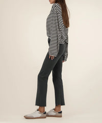 Kelsey Mid Rise Ankle Flare- Pewter