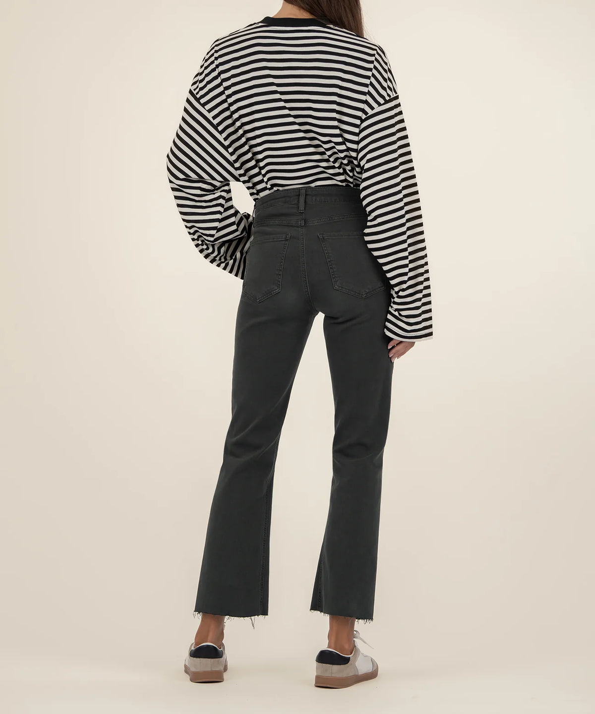 Kelsey Mid Rise Ankle Flare- Pewter