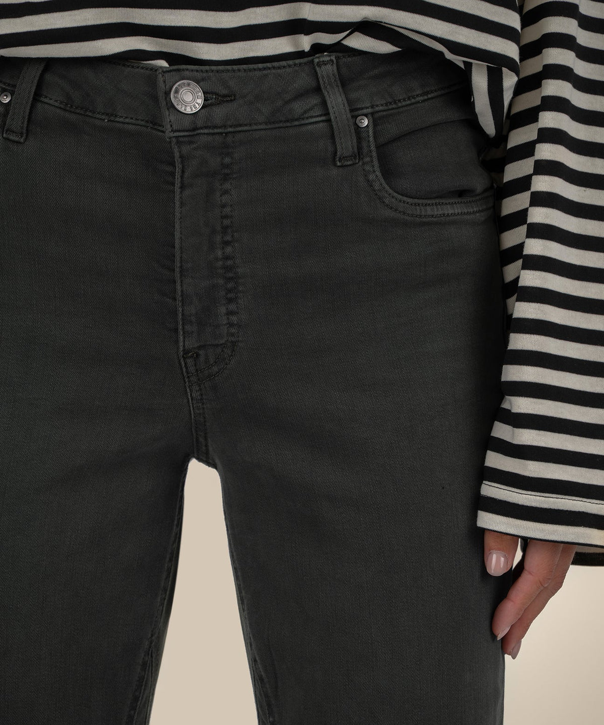 Kelsey Mid Rise Ankle Flare- Pewter