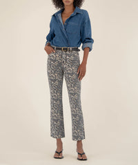 Kelsey High Rise Ankle Flare- Tan/ Brown