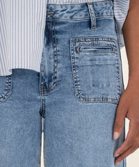 Meg High Rise Wide Leg- Medium Wash