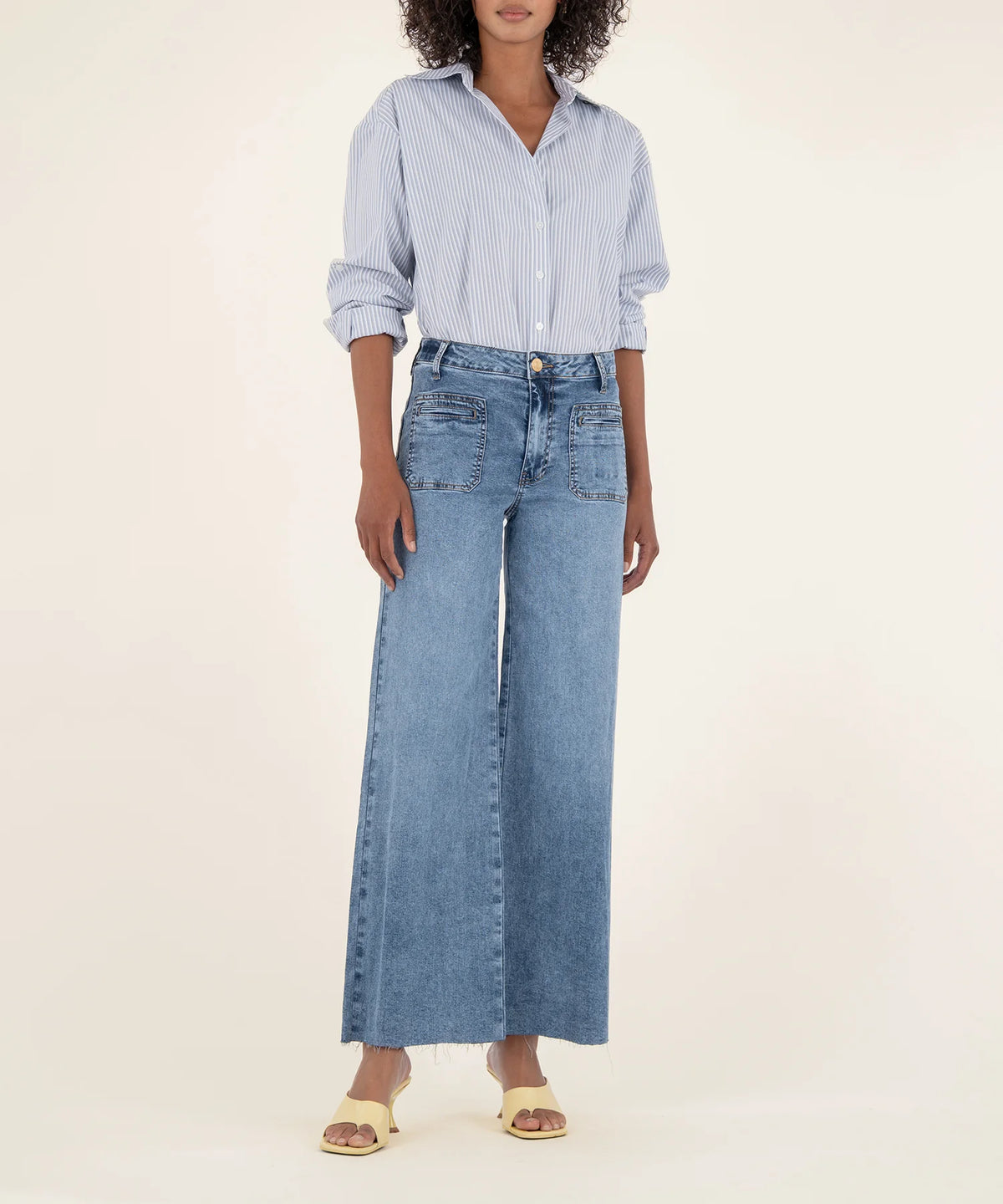 Meg High Rise Wide Leg- Medium Wash