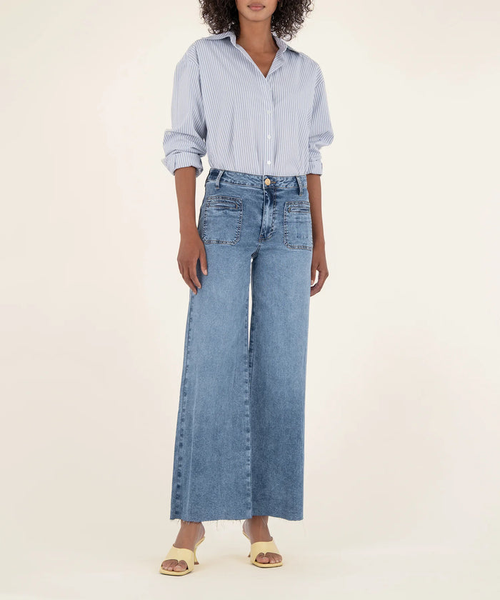 Meg High Rise Wide Leg- Medium Wash