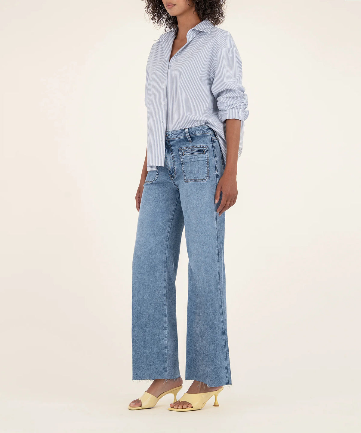 Meg High Rise Wide Leg- Medium Wash