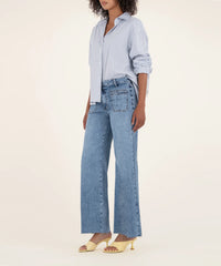 Meg High Rise Wide Leg- Medium Wash