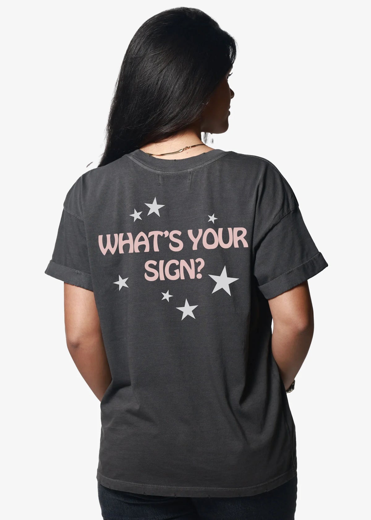 Lucky Stars Vintage Black Boyfriend Tee
