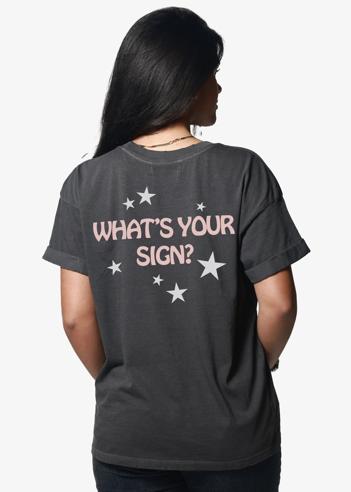 Lucky Stars Vintage Black Boyfriend Tee