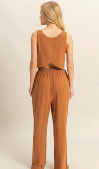 Morganne Top and Pants Set - Brown