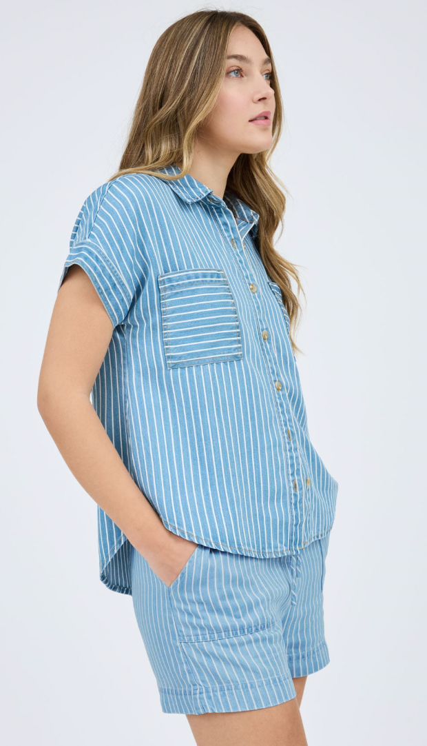 Lucy Pinstripe Button Down Shirt