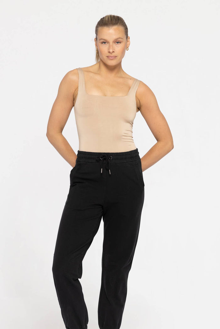 Shine On Square Neck Bodysuit - Nude