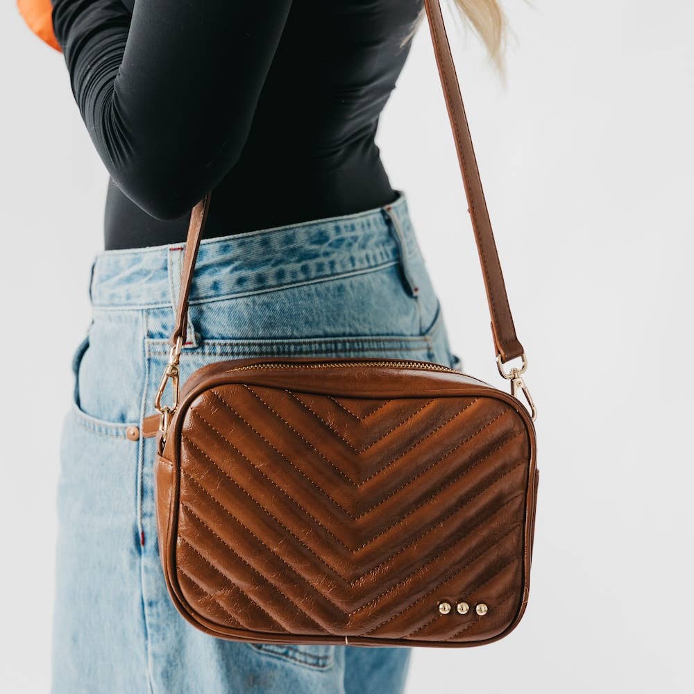 Coco Quilted Crossbody Bag: Mocha