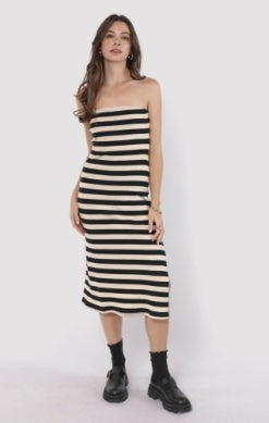 Soul Sisters Striped Rib Knit Tube Dress
