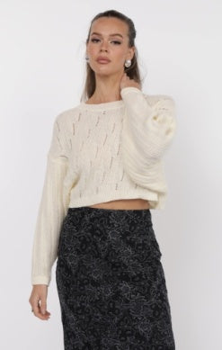 Leia Crew Neck Cropped Sweater