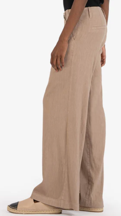 Linen Wide Leg Pants Beige