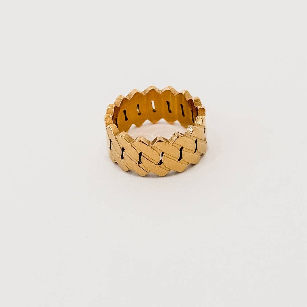 Banded Metal Statement Ring - WATERPROOF: 7