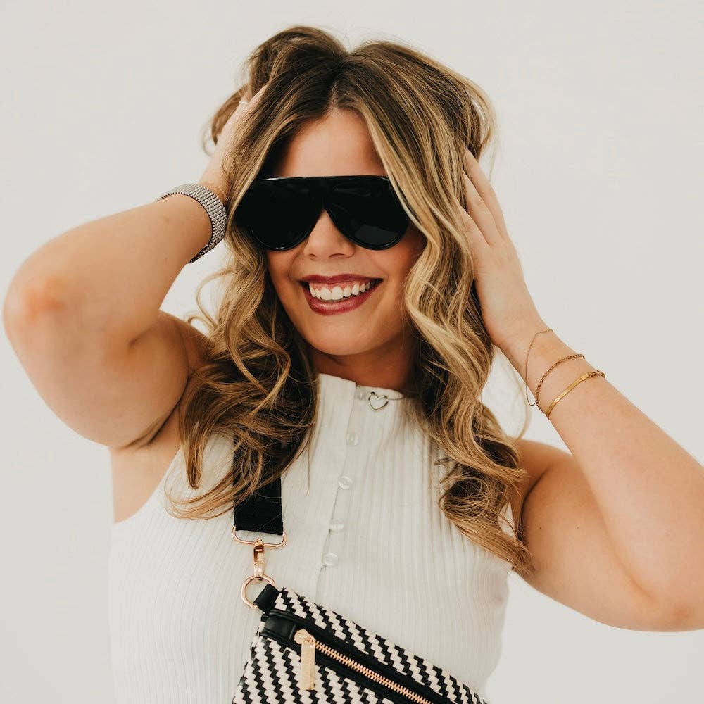Knox Aviator Sunglasses: Blue/Black
