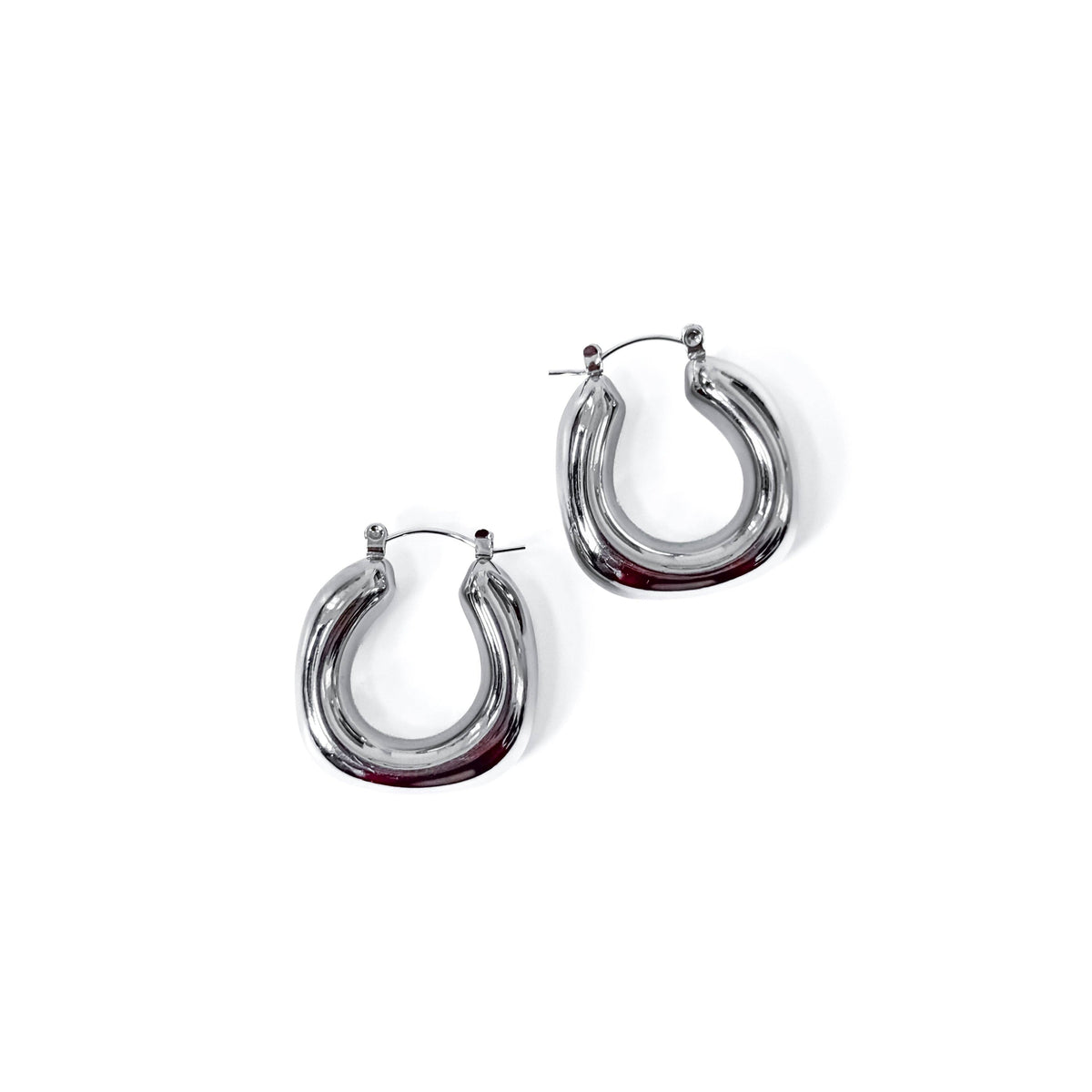 Chunky Waterproof Hoops: Silver