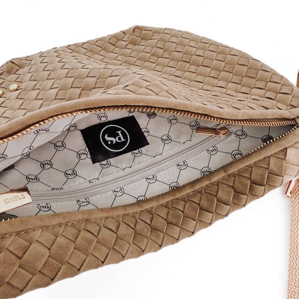 Suede Westlyn Woven Bum Bag: Suede Olive