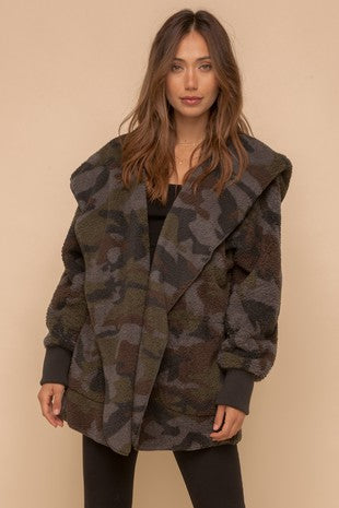 Camo Fur Zip-Front Vest