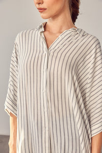 Stripe Printed Kimono Sleeve Shirt