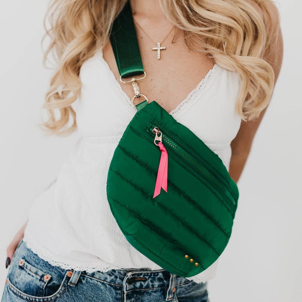 Jolie Puffer Bum Bag: Emerald