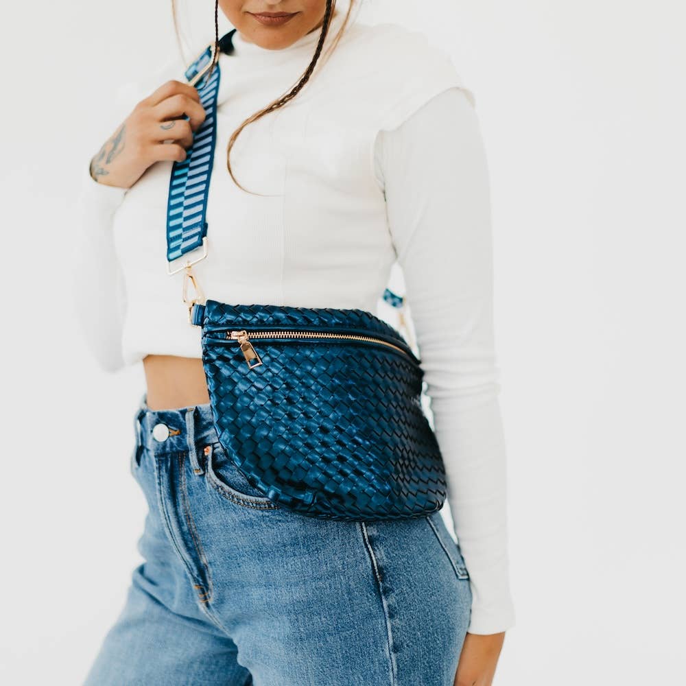 Westlyn Woven Bum Bag - Metallic Navy