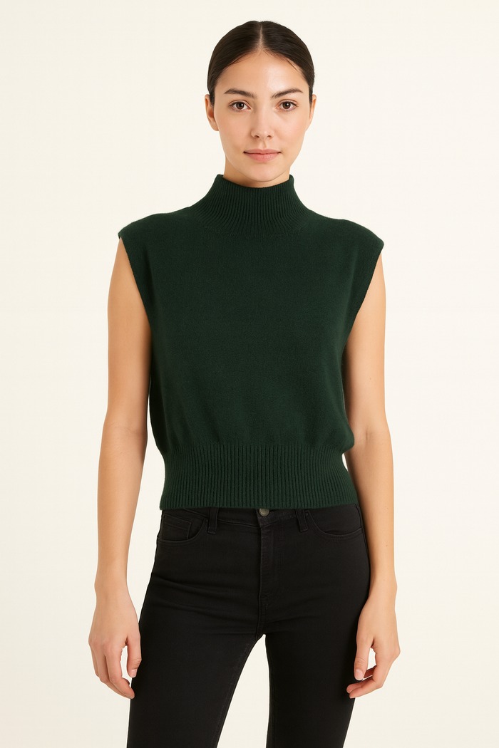 Lindy Mock Neck Sleeveless Sweater