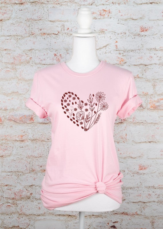 Floral Wildflower Heart Graphic Tee