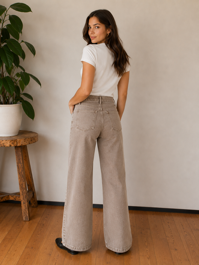 Meg High Rise Jeans - Milk Tea