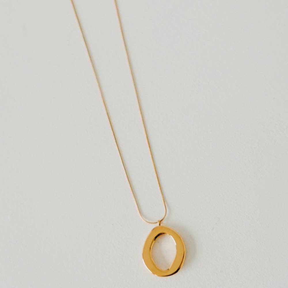 Camille Open Circle Waterproof Necklace: Gold