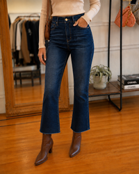 Kelsey Ankle Flare - Dark Wash