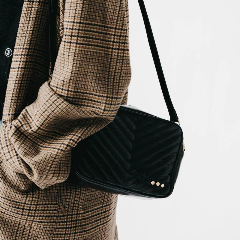 Coco Quilted Crossbody Bag: Black