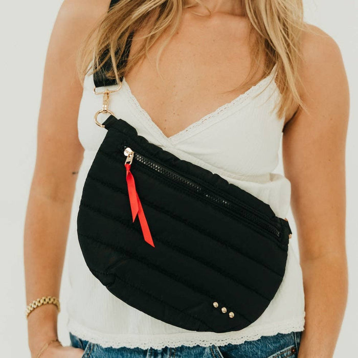Jolie Puffer Bum Bag: Black