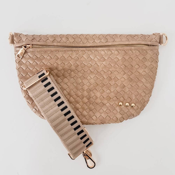 Westlyn Woven Bum Bag/ Crossbody : Taupe