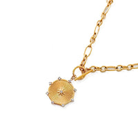 Sunburst Diamond Chain Necklace - Gold