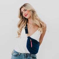 Jolie Puffer Bum Bag: Navy