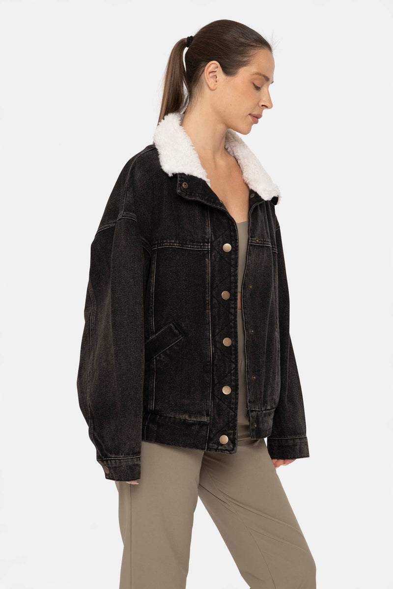 Blaze Sherpa Oversized Denim Jacket