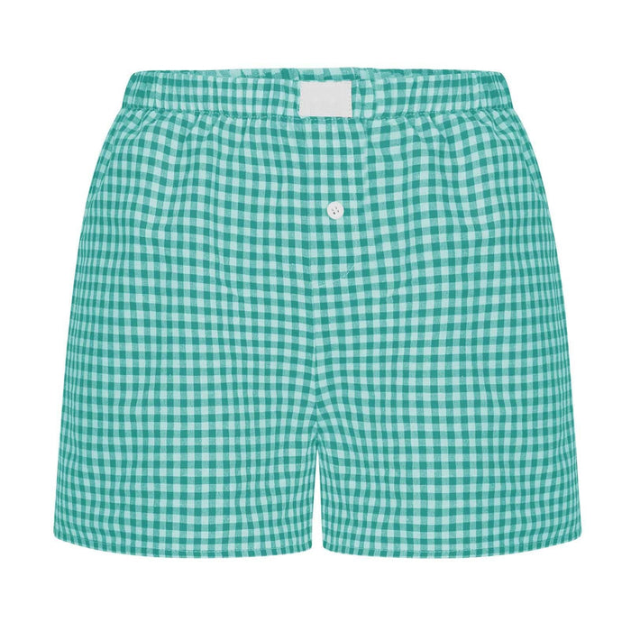 Sawyer Vintage Plaid Shorts- Green