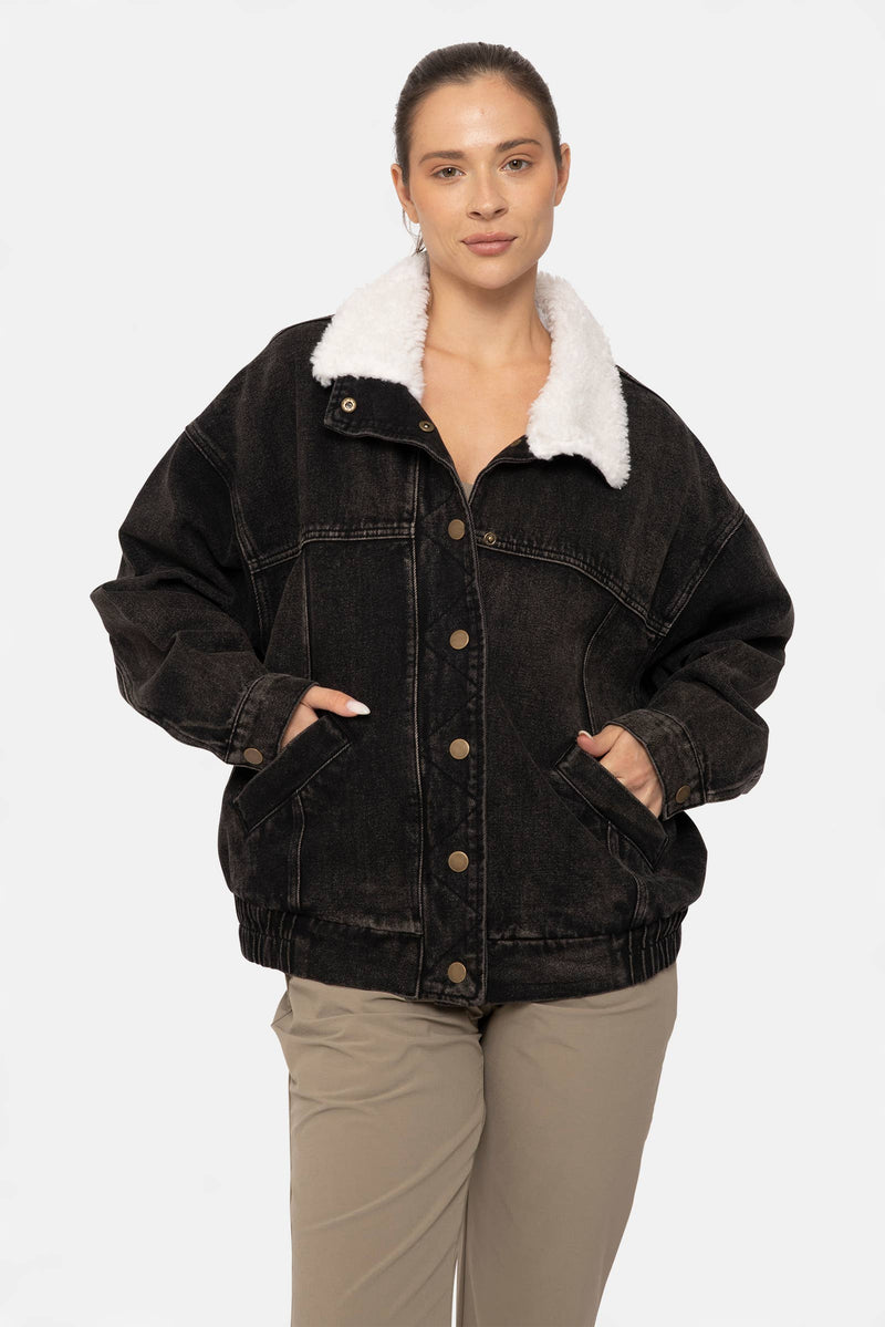 Blaze Sherpa Oversized Denim Jacket