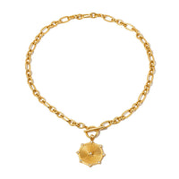 Sunburst Diamond Chain Necklace - Gold