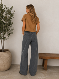 Gracie Suede Button Up - Camel