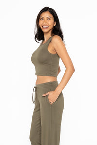 Lounge Terry Tank Top- Ivy Green