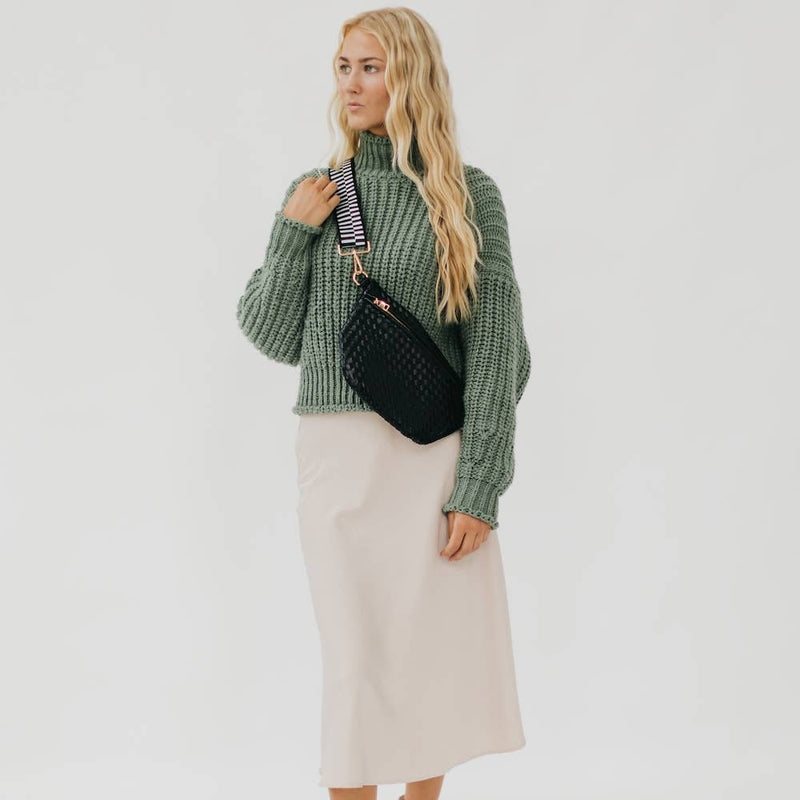 Westlyn Woven Bum Bag - Metallic Navy