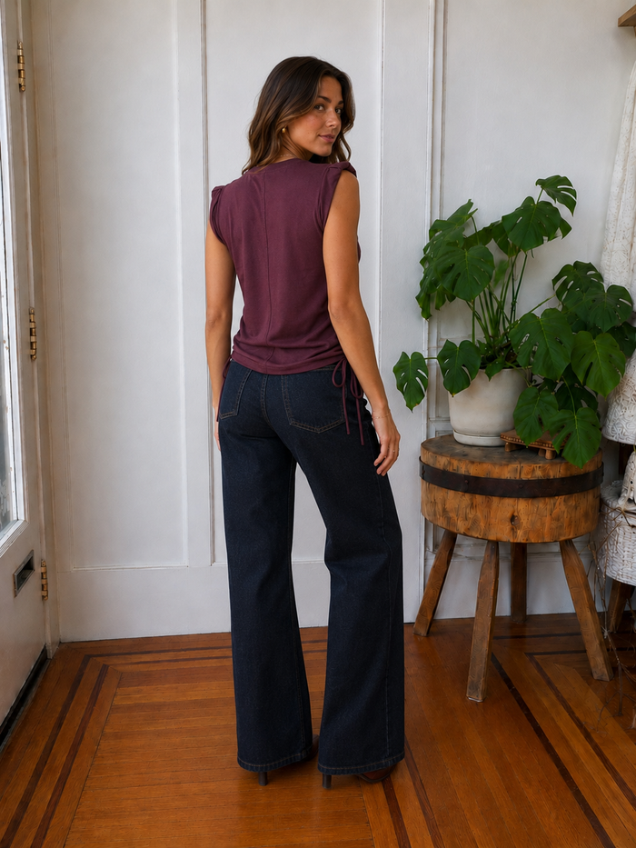 Luna Scrunch Top - Wine