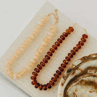 Pebbles Resin Beaded Necklace: Ivory