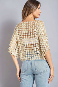 Set on You Pearl Crochet Top - Gold