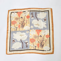 Fiona Floral Square Scarf: Taupe